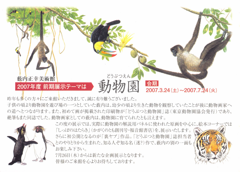 「動物園」DMハガキの表面
