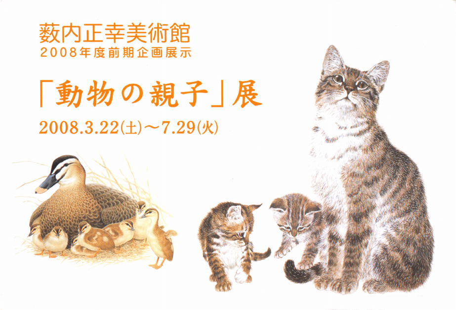 「「動物の親子」展」DMハガキの表面