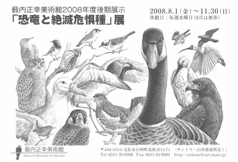 「「恐竜と絶滅危惧種」展」DMハガキの表面