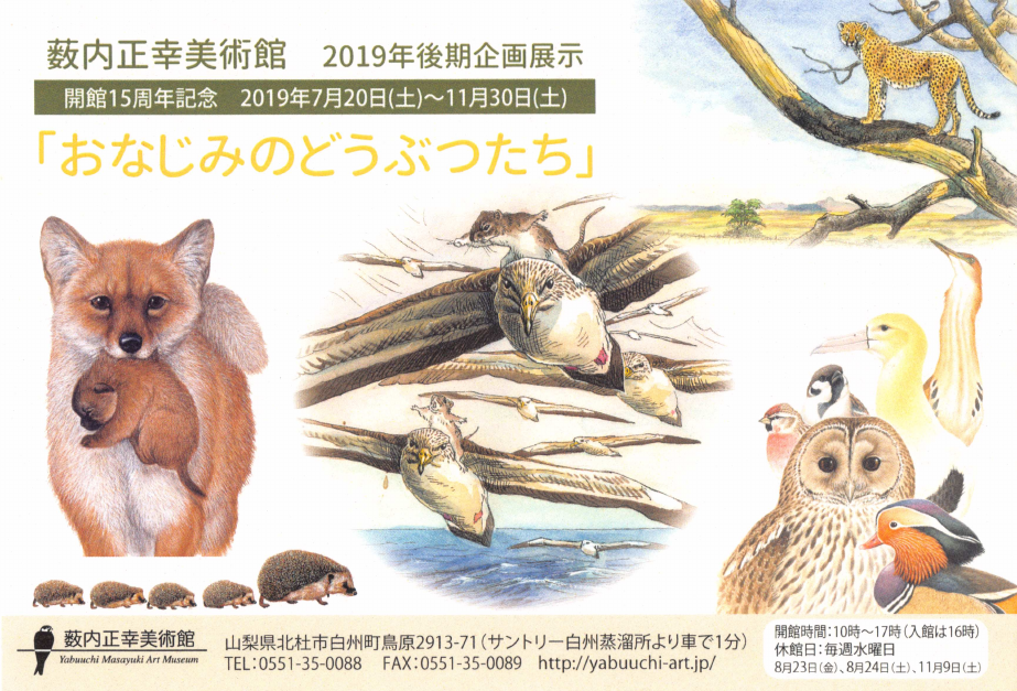 「「おなじみのどうぶつたち」」DMハガキの表面
